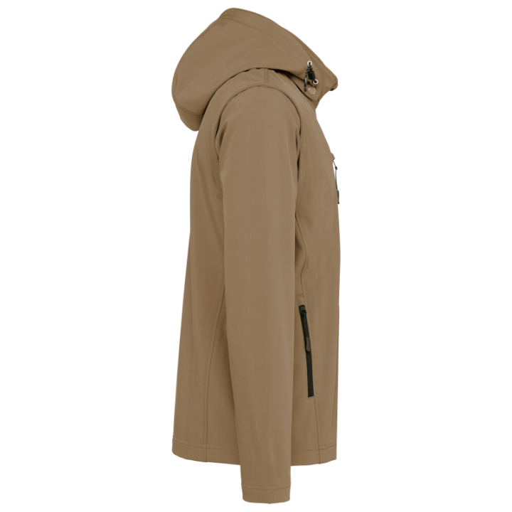 Veste softshell unisexe à capuche avec manches amovibles