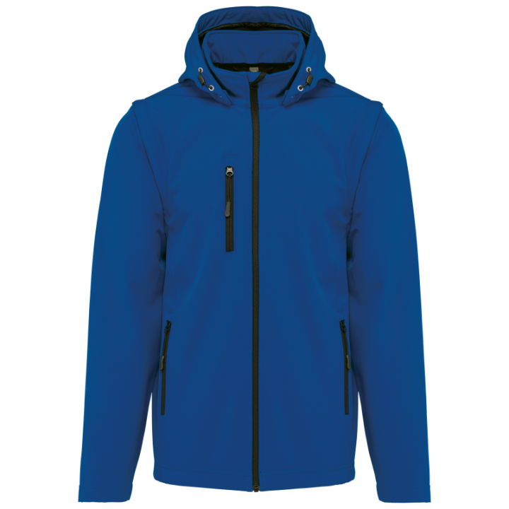Veste softshell unisexe à capuche avec manches amovibles