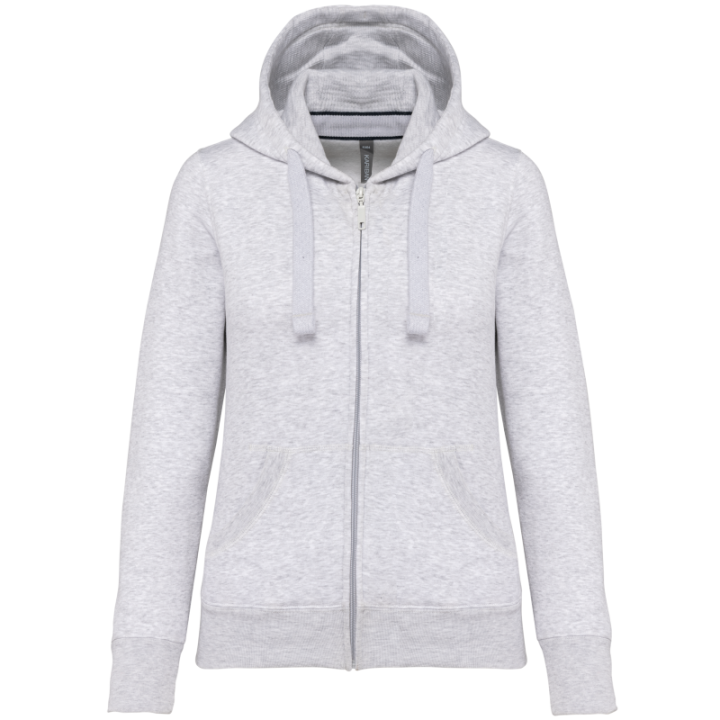 Sweat-shirt zippé capuche femme