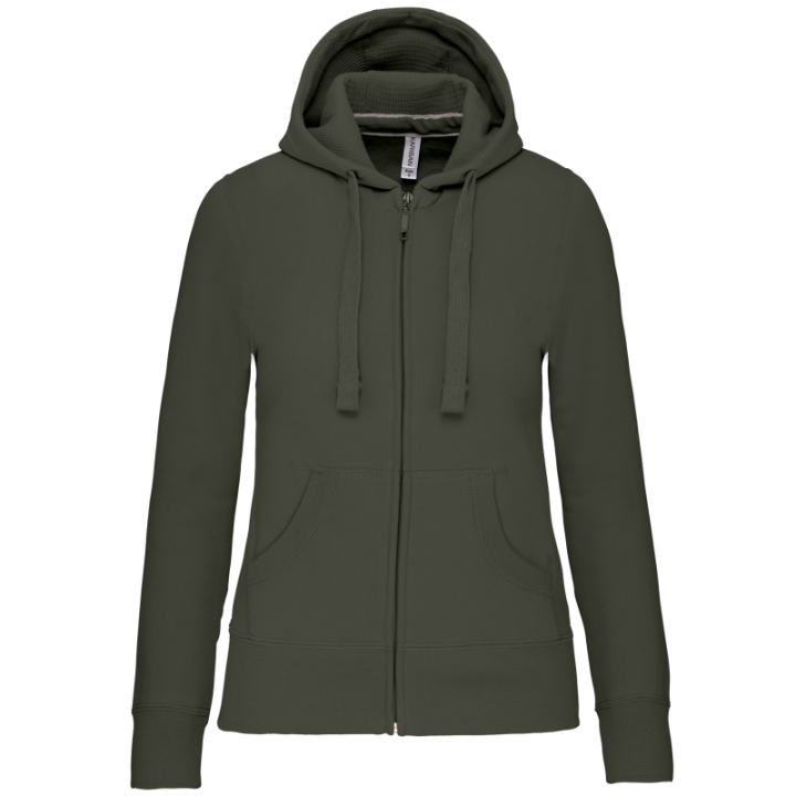 Sweat-shirt zippé capuche femme