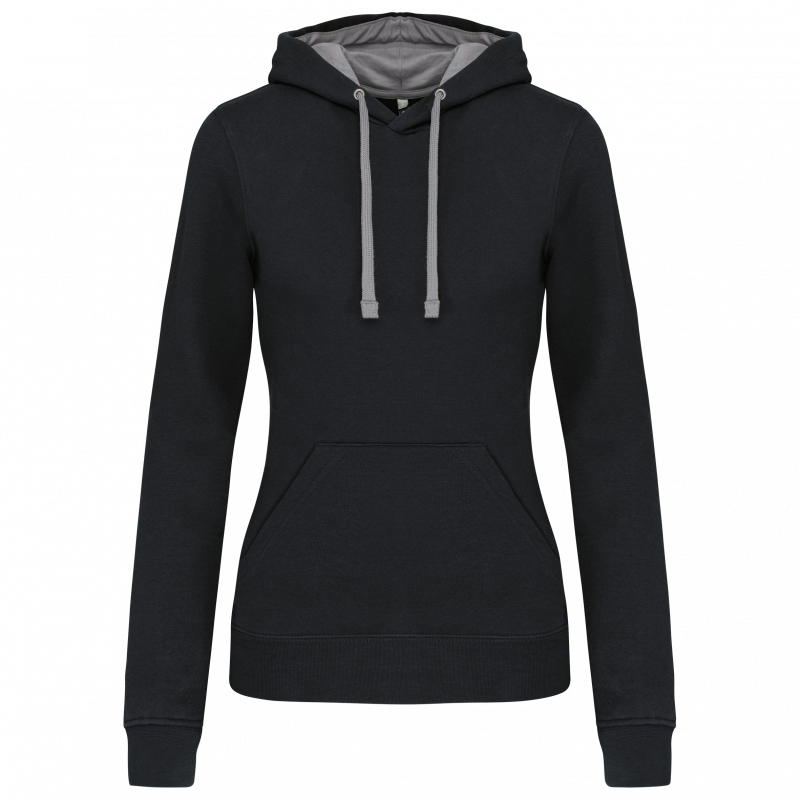 Sweat-shirt capuche contrastée femme Sweat-shirt capuche contrastée femme