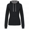 Sweat-shirt capuche contrastée femme