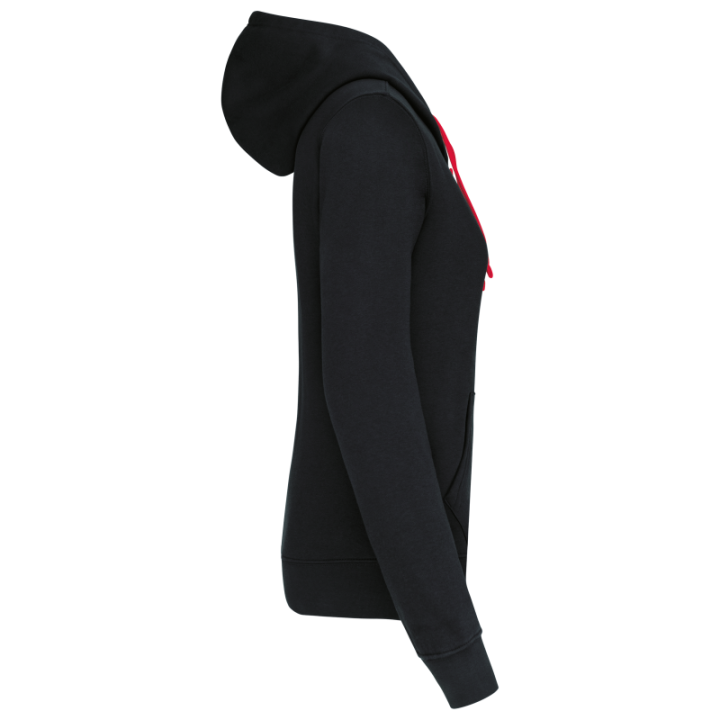 Sweat-shirt capuche contrastée femme