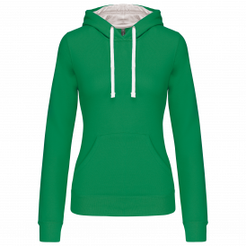 Sweat-shirt capuche contrastée femme