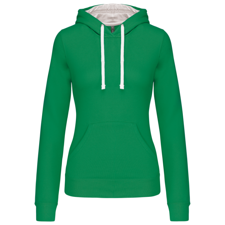 Sweat-shirt capuche contrastée femme