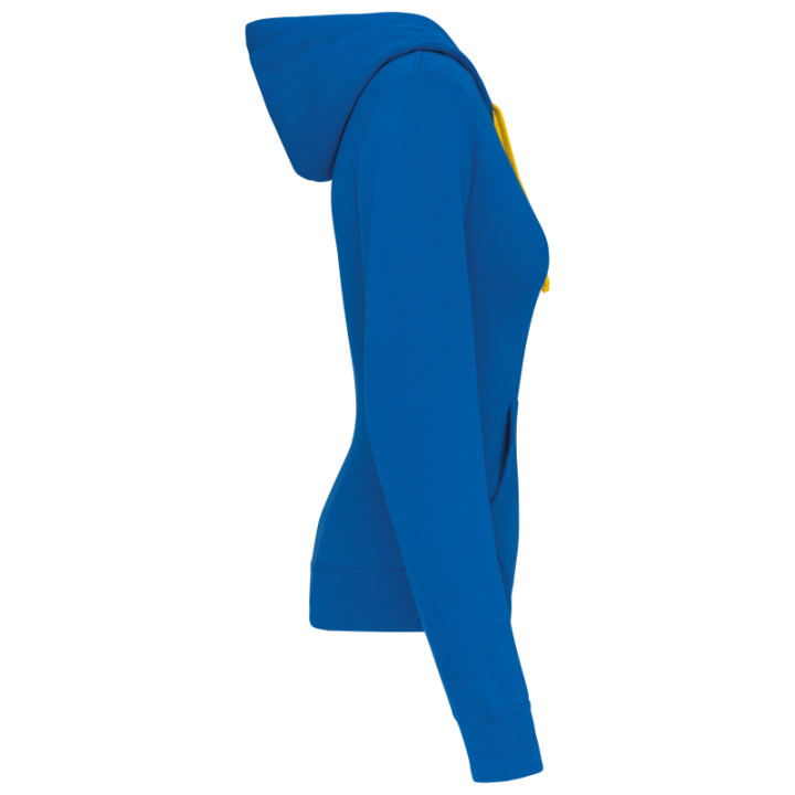 Sweat-shirt capuche contrastée femme