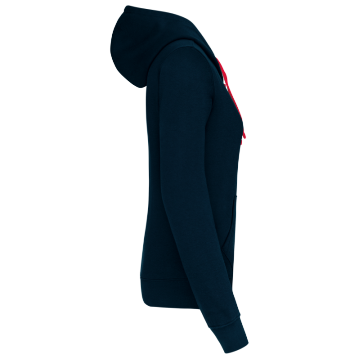 Sweat-shirt capuche contrastée femme