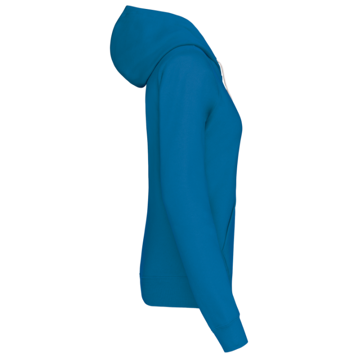 Sweat-shirt capuche contrastée femme