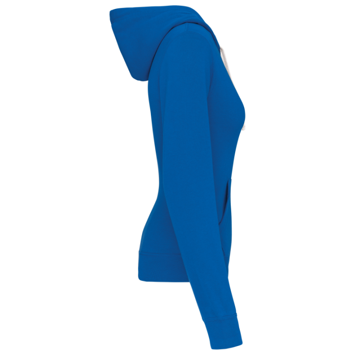 Sweat-shirt capuche contrastée femme