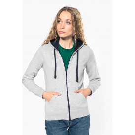 Sweat-shirt zippé capuche femme