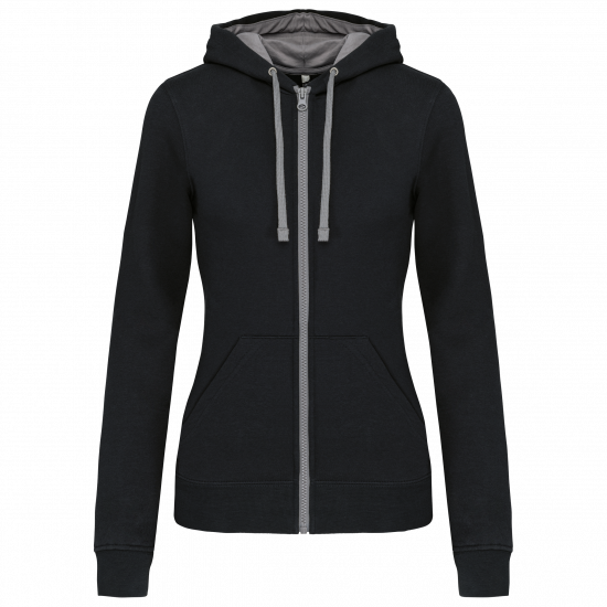 Sweat-shirt zippé capuche femme