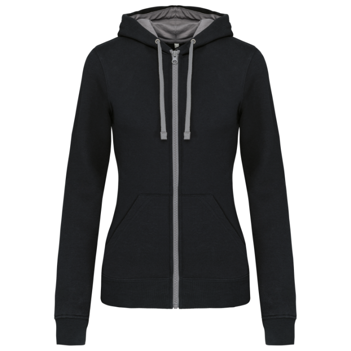 Sweat-shirt zippé capuche femme