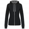 Sweat-shirt zippé capuche femme