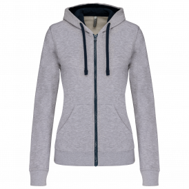 Sweat-shirt zippé capuche contrastée femme K467 | Kariban