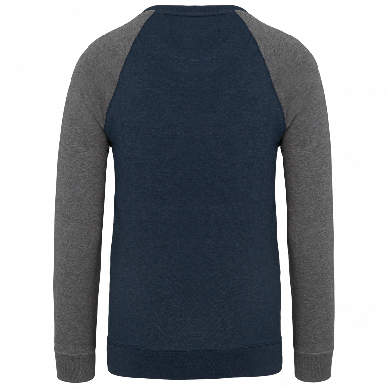 Sweat-shirt BIO bicolore col rond manches raglan homme
