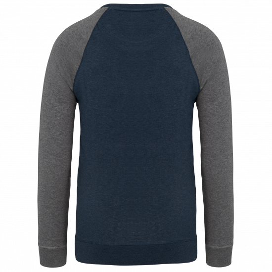 Sweat-shirt BIO bicolore col rond manches raglan homme