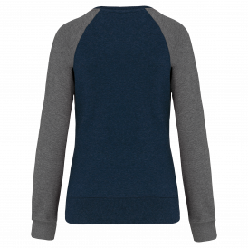 Sweat-shirt BIO bicolore col rond manches raglan femme (2)