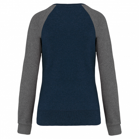 Sweat-shirt BIO bicolore col rond manches raglan femme