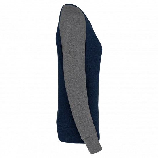 Sweat-shirt BIO bicolore col rond manches raglan femme