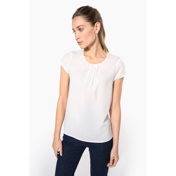 T-shirt crêpe manches courtes femme