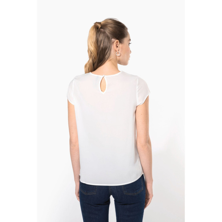 T-shirt crêpe manches courtes femme