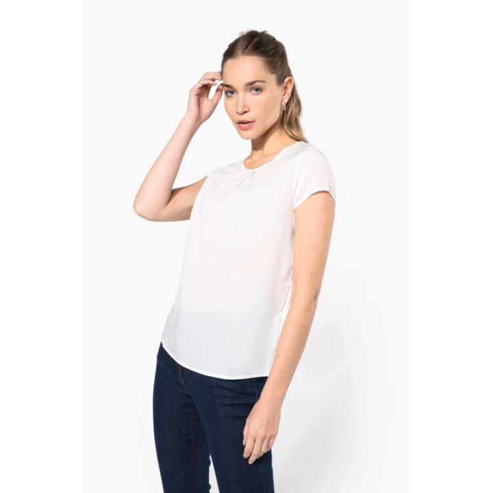 T-shirt crêpe manches courtes femme