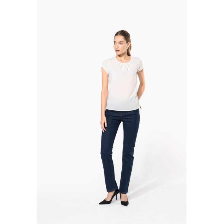 T-shirt crêpe manches courtes femme