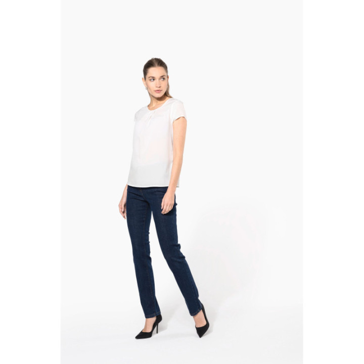 T-shirt crêpe manches courtes femme