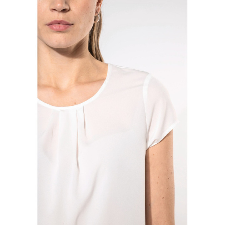 T-shirt crêpe manches courtes femme