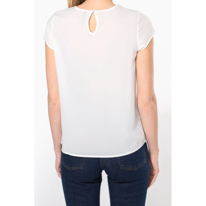 T-shirt crêpe manches courtes femme