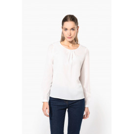T-shirt crêpe manches longues femme