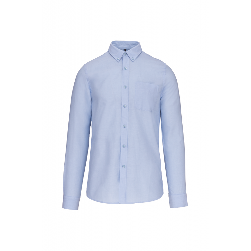 Chemise oxford lavée manches longues homme