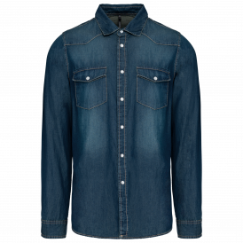 Chemise denim manches longues homme (2)