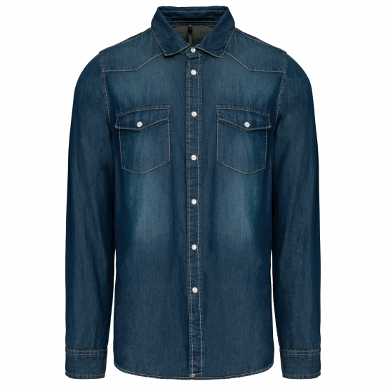 Chemise denim manches longues homme