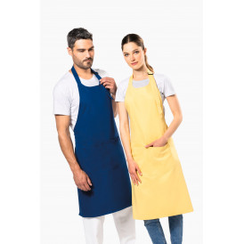 Tablier à bavette en tissu 100% coton biologique avec une poche avant