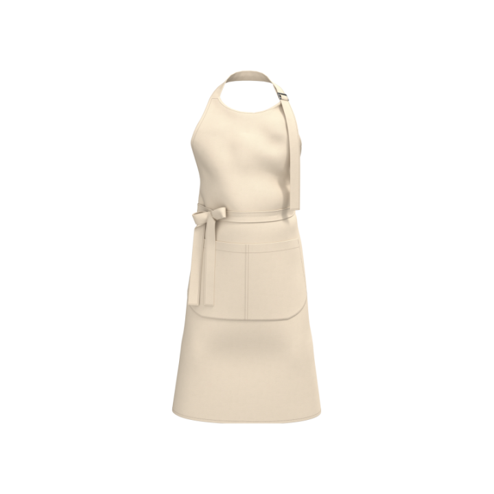 Tablier à bavette en coton bio avec poche