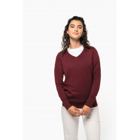 Pull femme col v