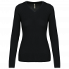Pull femme col v
