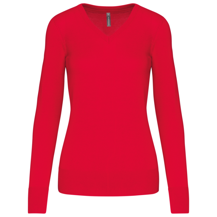 Pull femme col v