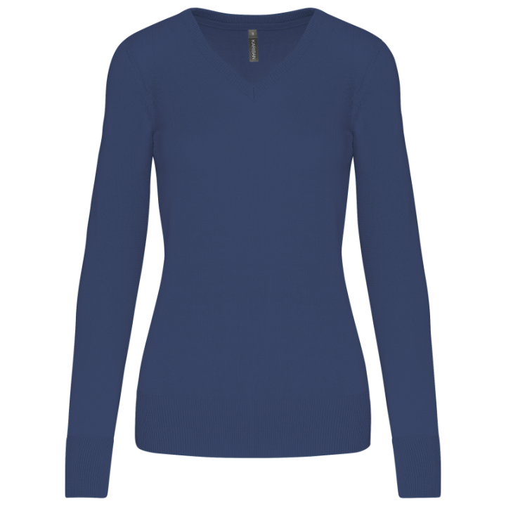 Pull femme col v