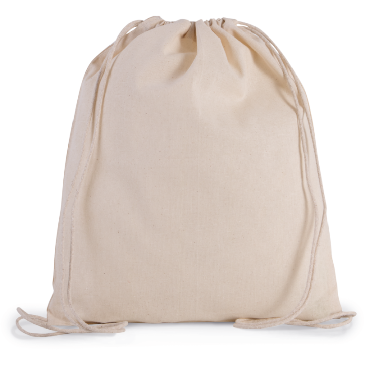 Petit sac à dos en coton BIO avec cordelettes