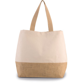Sac shopping en toiles de coton et jute