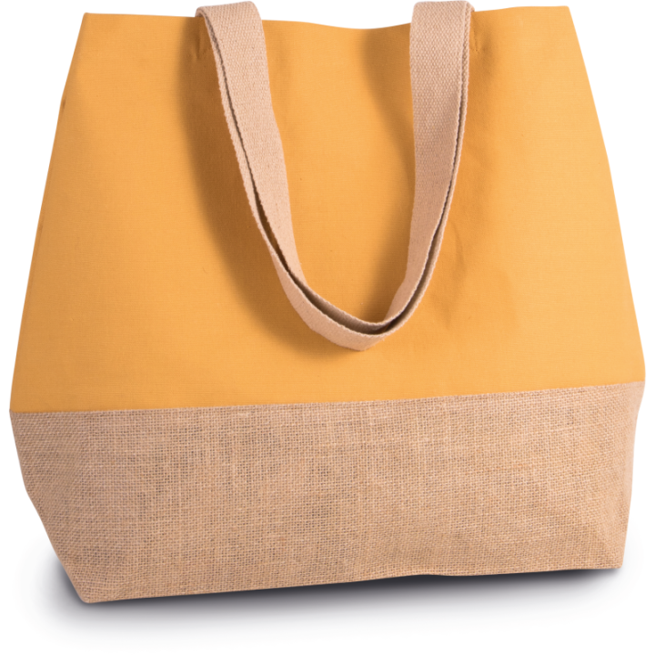 Sac shopping en toiles de coton et jute