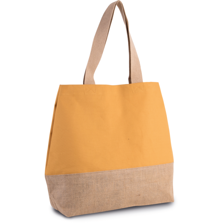 Sac shopping en toiles de coton et jute