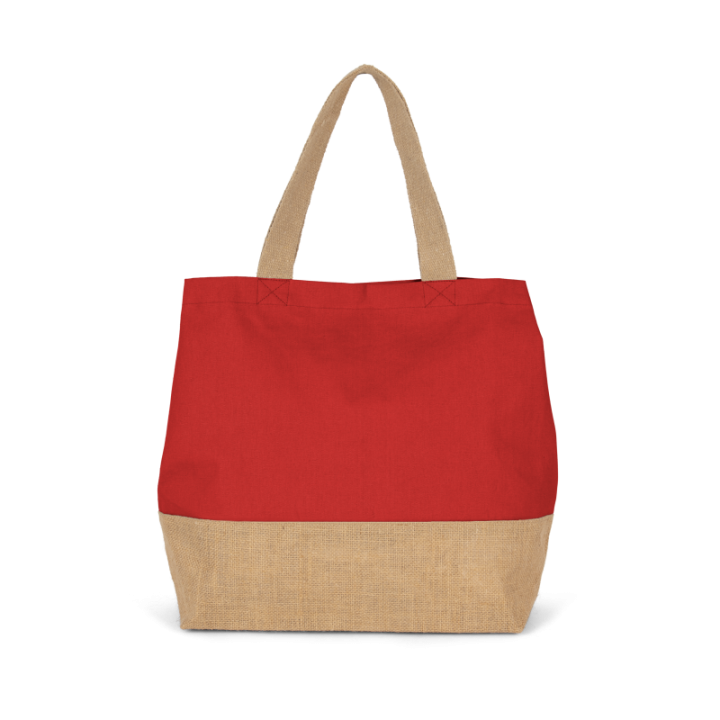 Sac shopping en toiles de coton et jute