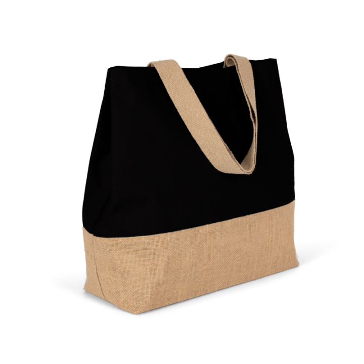 Sac shopping en toiles de coton et jute