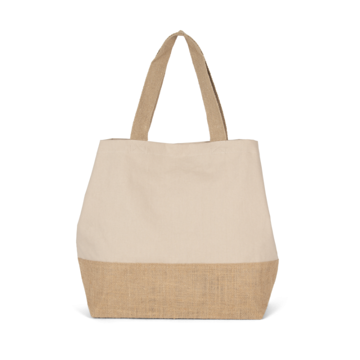 Sac shopping en toiles de coton et jute
