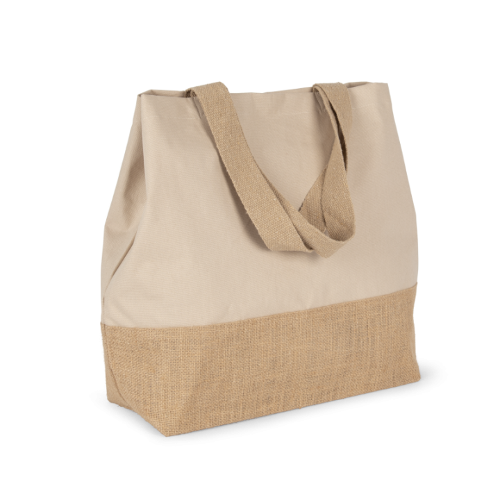 Sac shopping en toiles de coton et jute