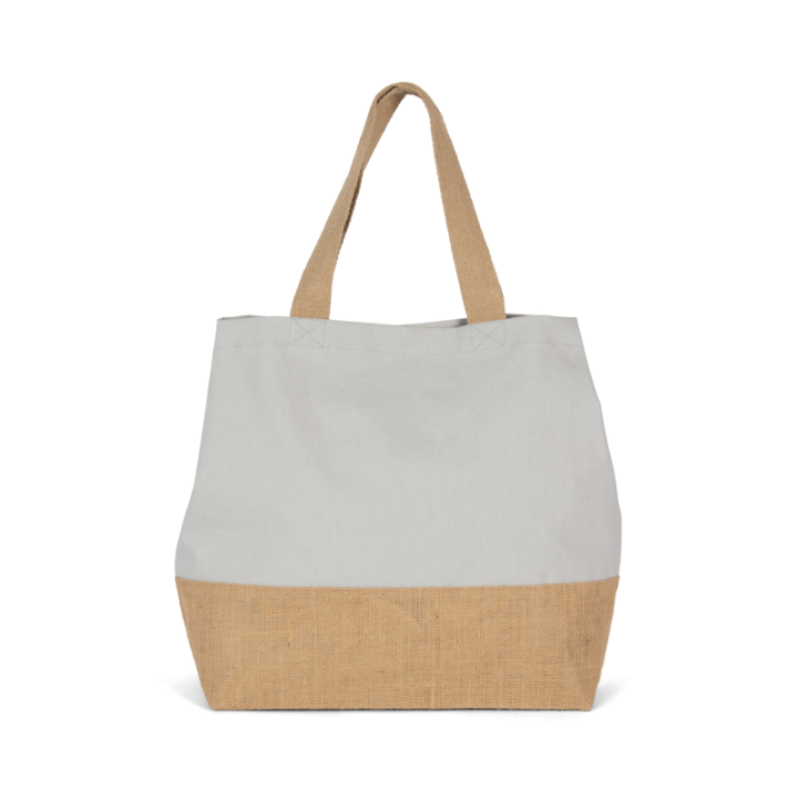 Sac shopping en toiles de coton et jute