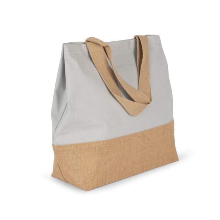 Sac shopping en toiles de coton et jute